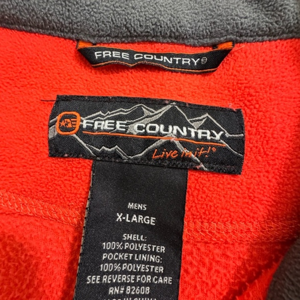Men's Free Country Vibrant Orange XL Fleece Jacket